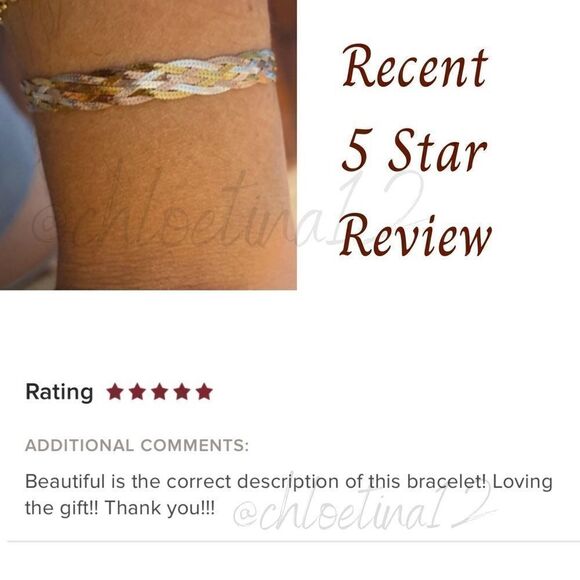 Tri-Color Gold over 925 Herringbone chain Bracelet - Picture 8 of 10